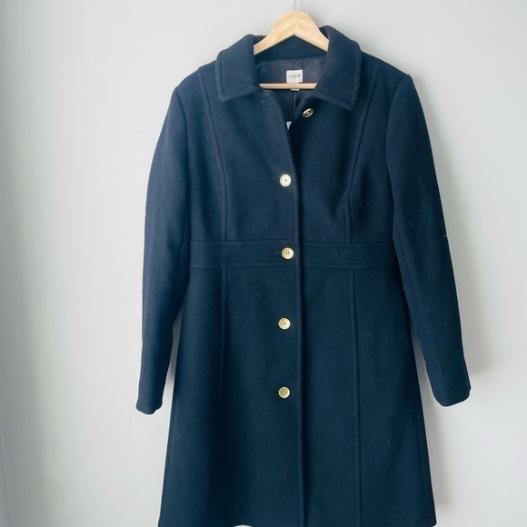 J. Crew Lady Day NWT Coat Jackets & Blazers - J. Crew Black and Gold Pea Coat with Notched Lapel